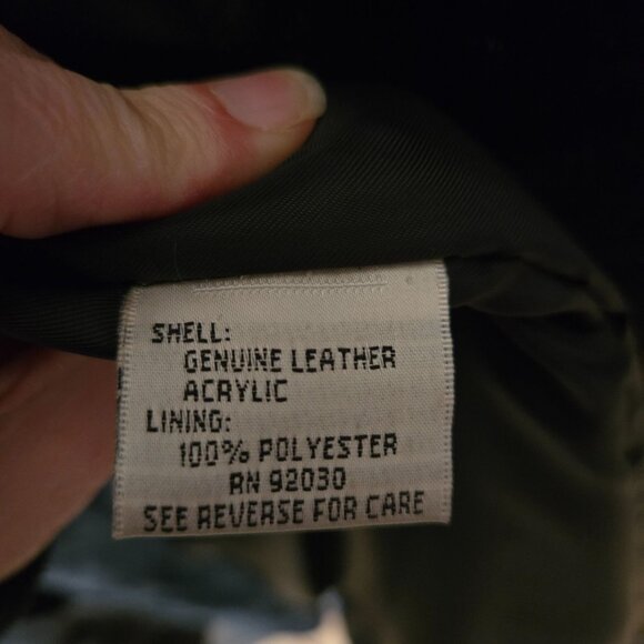 Vintage Women's M Black Leather Faux Fur Long Coat Trench Overcoat Classic Style - Picture 11 of 13